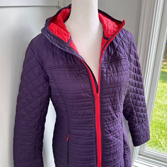 Title Nine Kismet Purple Small Light Weight Puffer Jacket Coat Hood  Fall Winter - Picture 4 of 7